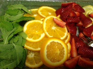 thin slices of fruit are perfect for making spa water